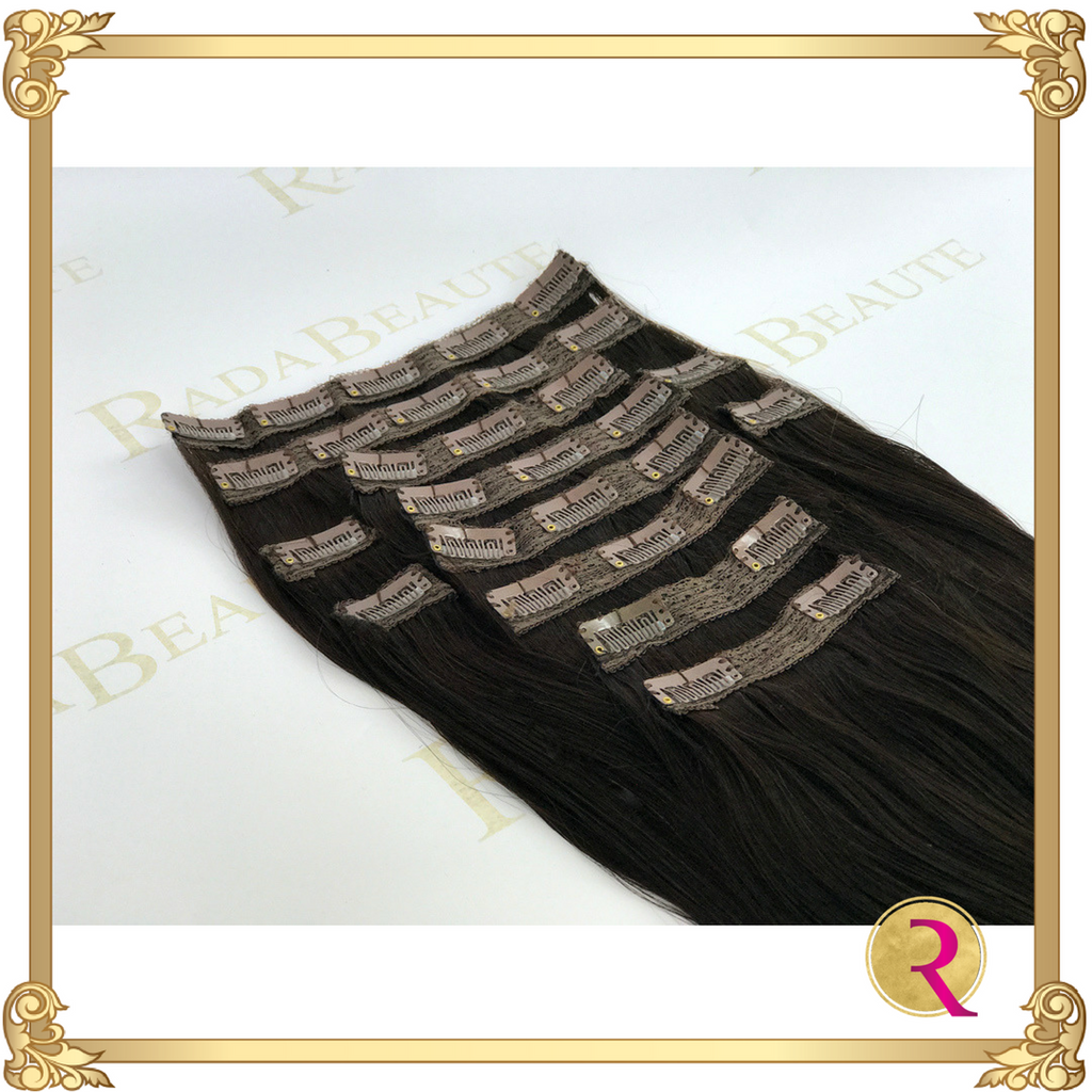 Midnight Diva Clip in Extensions side view. Buy now at Rada Beaute.