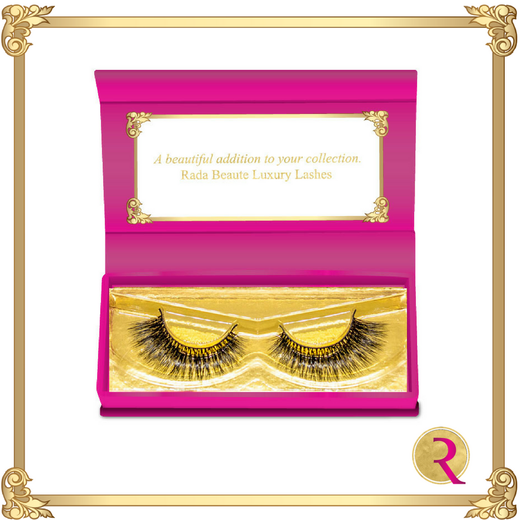 Picasso Mink Lashes box open view. Buy now at Rada Beaute