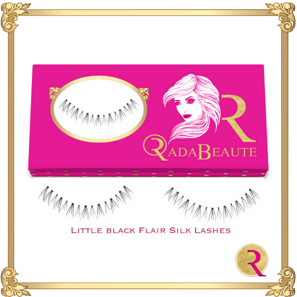 Little Black Flaire Silk lashes box view. Buy now at Rada Beaute.