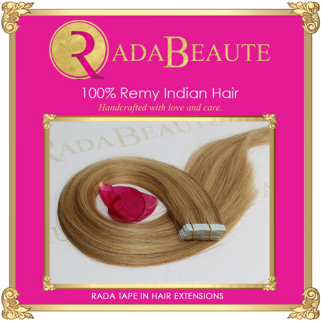 Maple Blonde Tape in extension. Buy now at Rada Beaute.