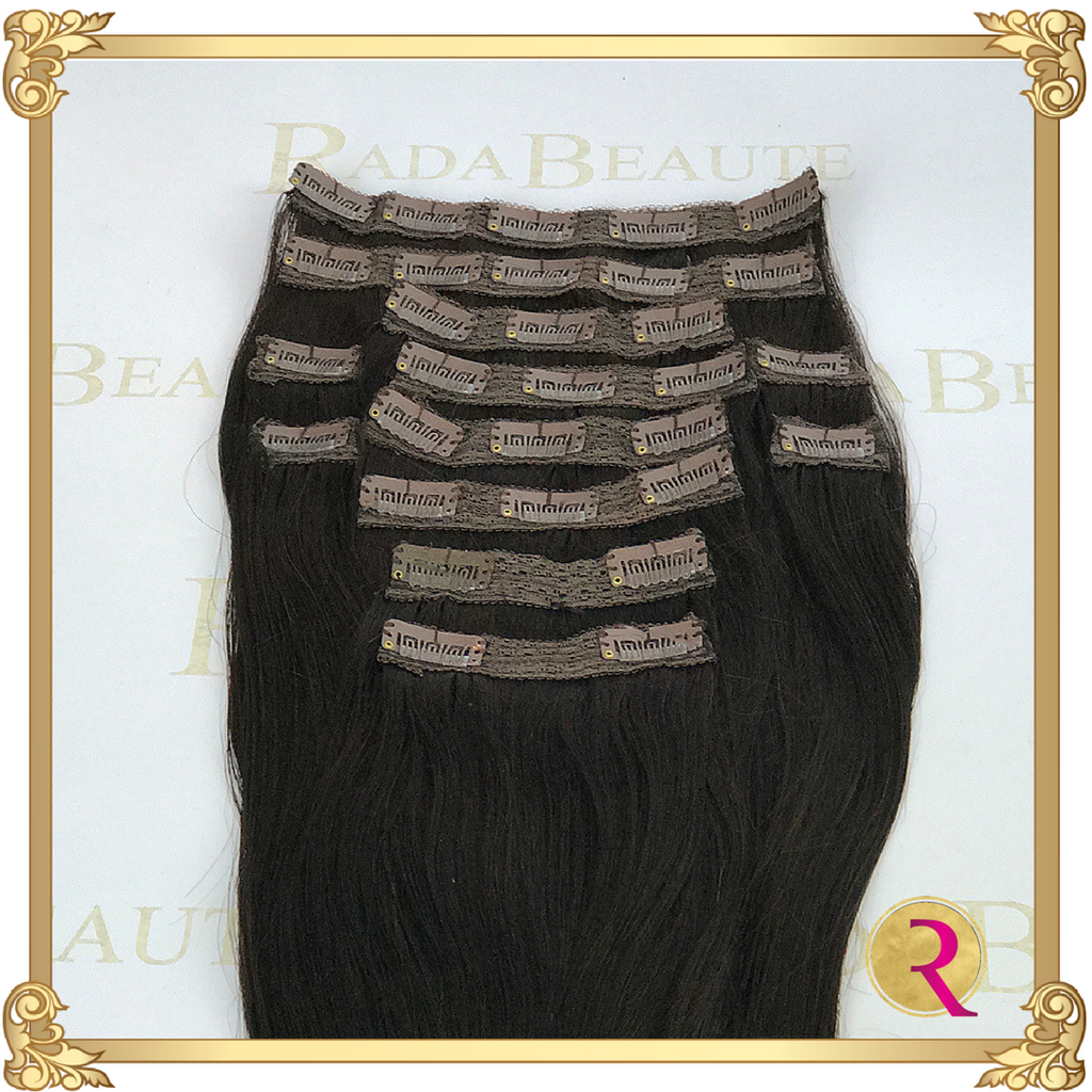 Midnight Diva Clip in Extensions top view. Buy now at Rada Beaute.