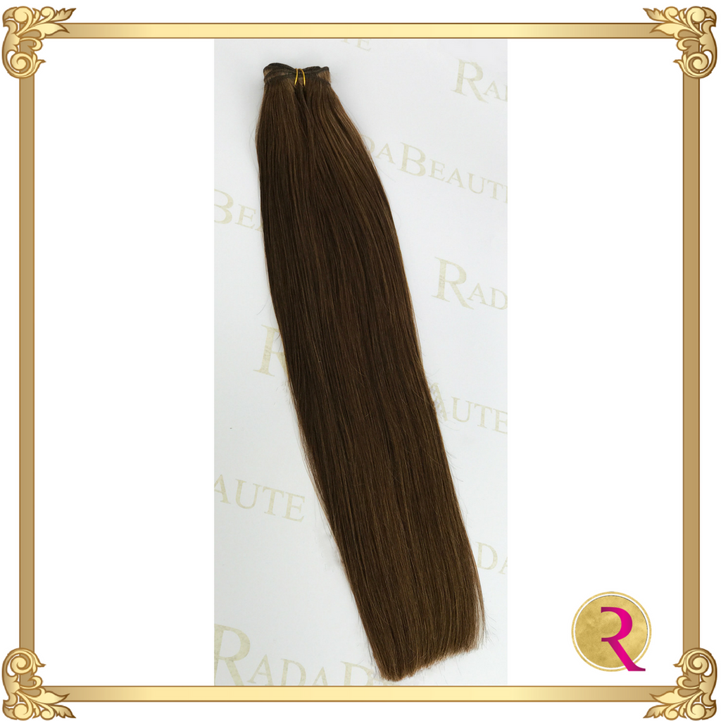 Melted Mocha Weave extensions vertical side view. Buy now at Rada Beaute
