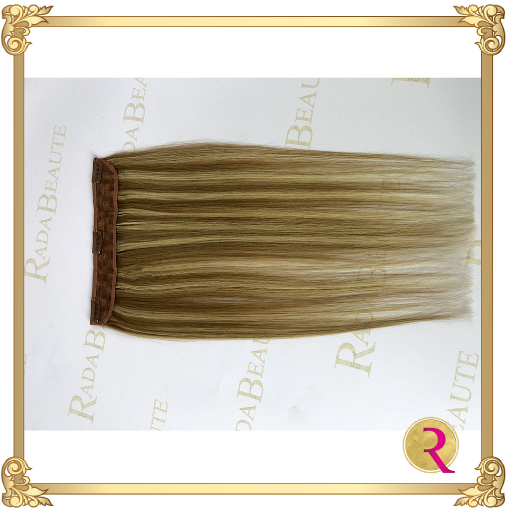 Maple Blonde lace in hair extension side view. Buy now at Rada Beaute.