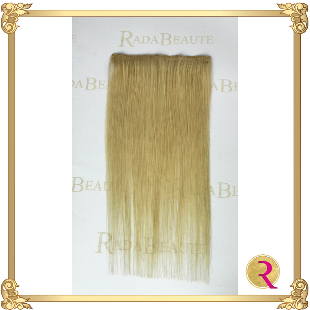 Butterscotch Blonde Lace in Extensions full length view. Buy now at Rada Beaute. 