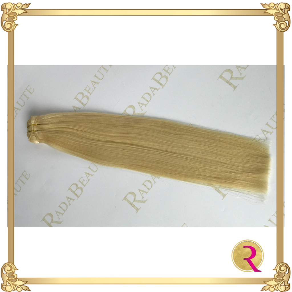 Butterscotch Blonde Weave  Extensions top view. Buy now at Rada Beaute.